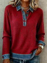 Haut confortable de conception de patchwork simple des femmes